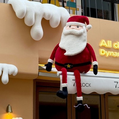长腿圣诞节老人玩偶店铺门头口挂饰摆件商场装饰品氛围感场景布置