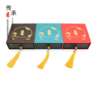 古法流苏黄金传承收纳盒 盒手镯送人礼品盒 抽拉翡翠玉镯文玩包装