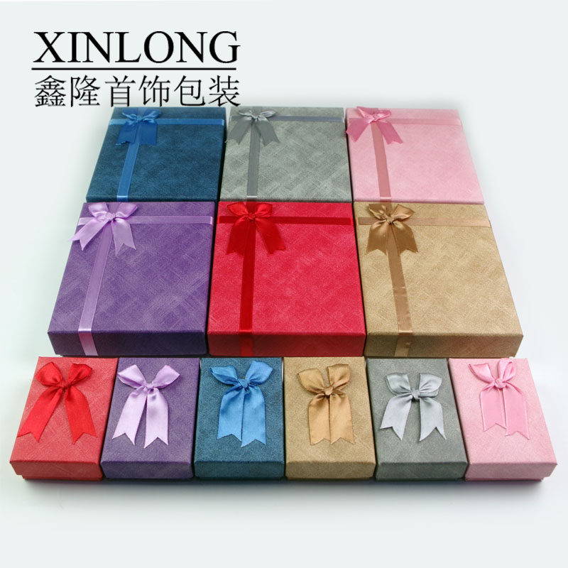 创意首饰包装盒戒指手链耳钉项链小饰品礼品包装盒子蝴蝶结精品纸