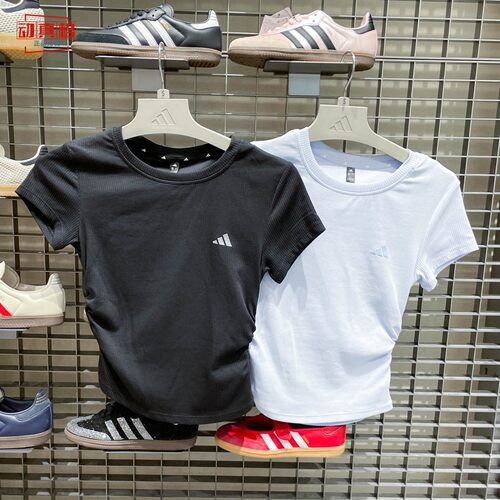 adidas女2026夏修身透气短袖T恤