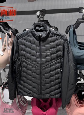 耐克2025冬季男子户外运动休闲保暖拼接跑步舒适羽绒服FB7557-010