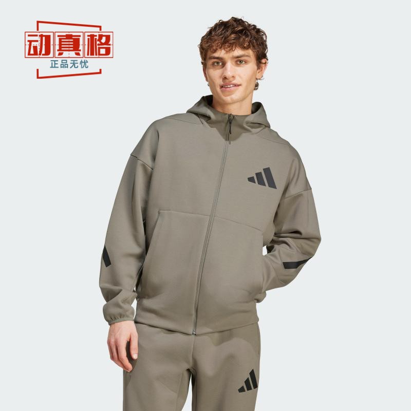 阿迪达斯男装2024冬季Z.N.E.黑标制服运动宽松连帽夹克外套JD9600