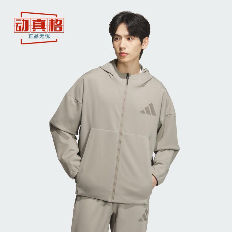 阿迪达斯男装2025春款ZNE凉感休闲运动连帽夹克外套JN0131 JN0132