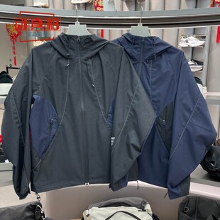 阿迪达斯2026春男子运动宽松拒水梭织连帽夹克外套 KG0736-KG0737