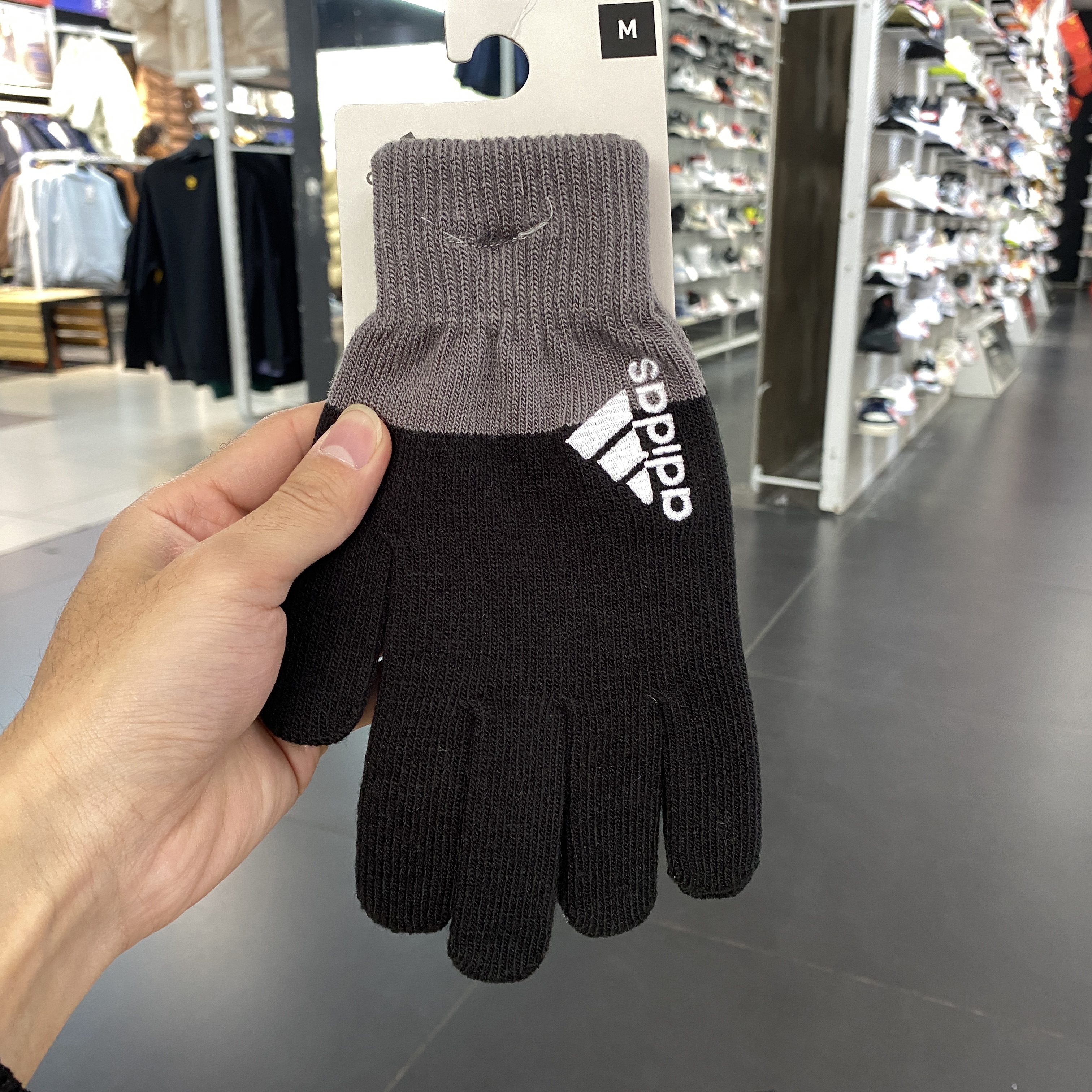 Adidas阿迪达斯正品春季男女户外骑行保暖舒适耐磨针织手套HI3526