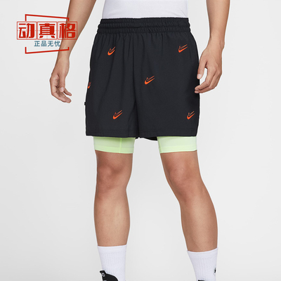 耐克男子2025夏新款杜兰特二合一篮球速干运动短裤HJ4216-011-012
