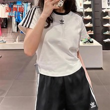 阿迪达斯三叶草女子经典三条纹休闲短袖T恤夏季 JC8704 8703 8705