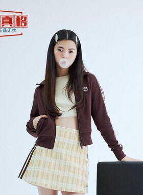 阿迪达斯三叶草女子2025秋季新款修身休闲时尚复古夹克外套IN6061