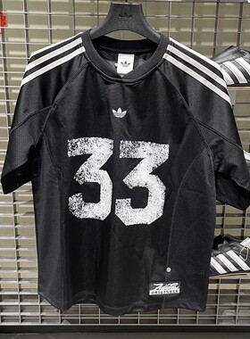 Adidas阿迪达斯三叶草女装2026秋新款三条杠球衣风运动短袖LE8312