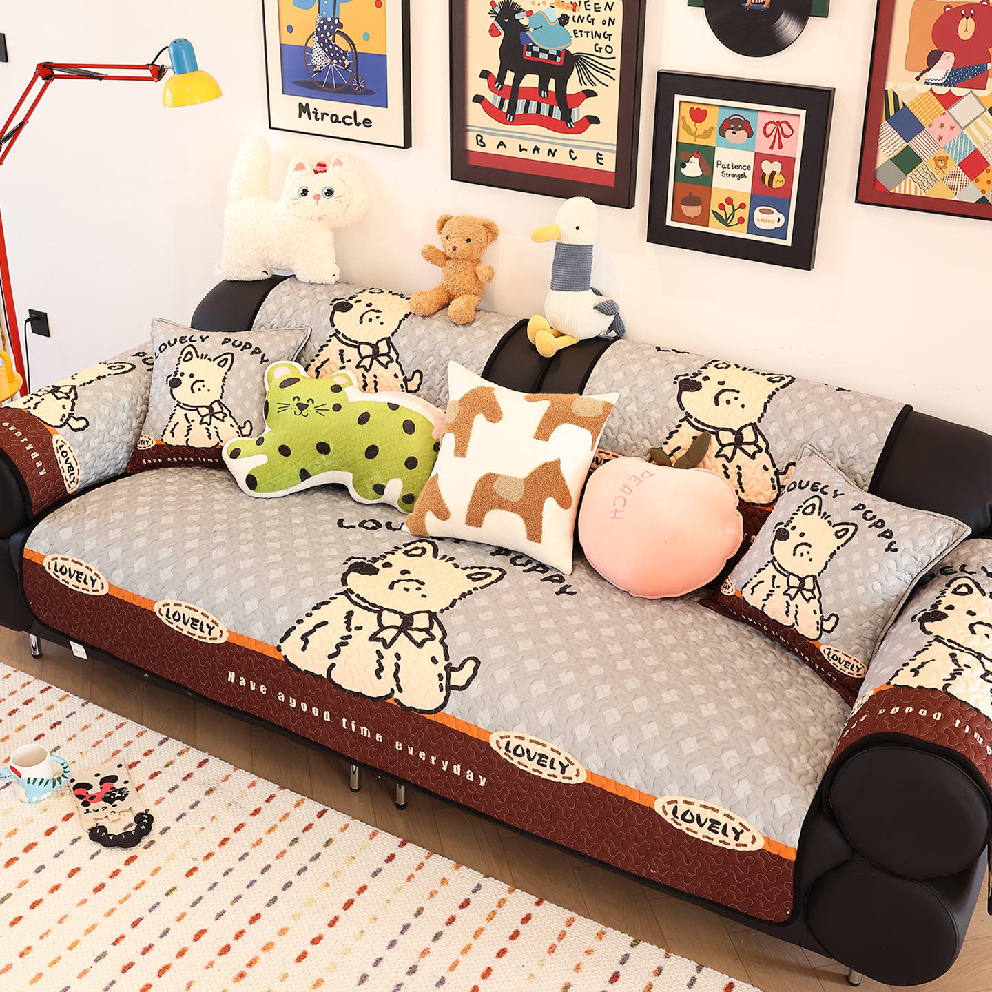 暖屿卡通沙发垫2026新款四季通用防滑直排坐垫简约防猫抓沙发盖布,居家布艺,沙发垫,淘宝优惠券,粉丝福利购,淘宝优惠卷