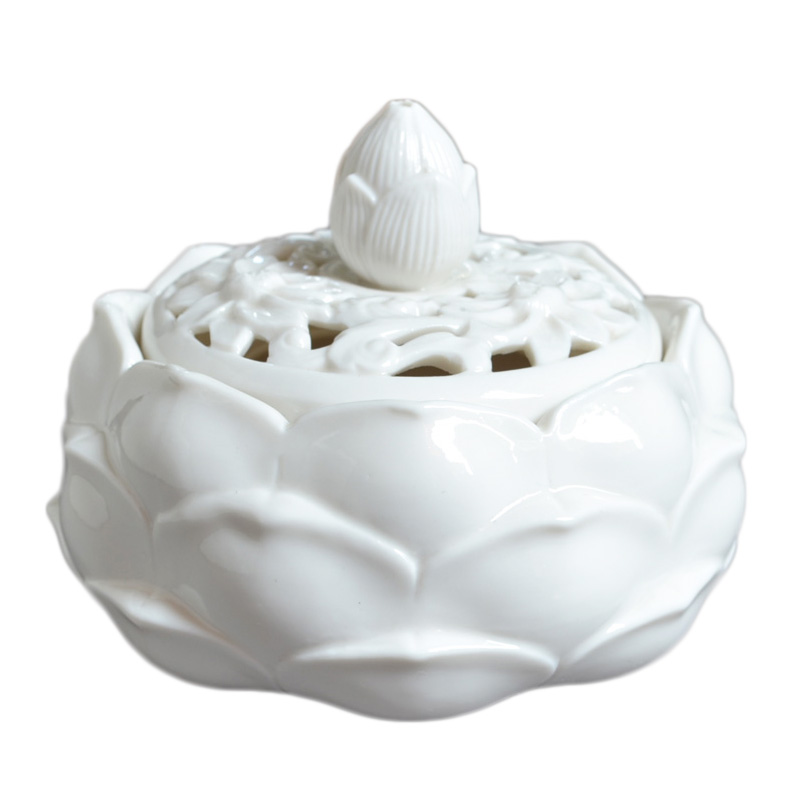 陶瓷熏香炉白瓷青瓷莲花香炉