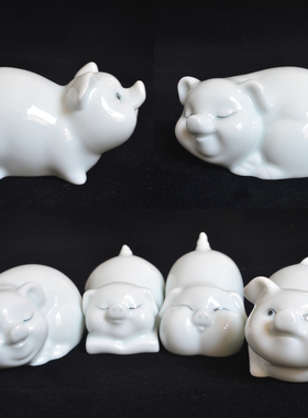 陶瓷属相白色可爱风卡通小动物