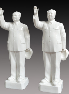 挥手毛泽东主席陶瓷雕像塑像摆件
