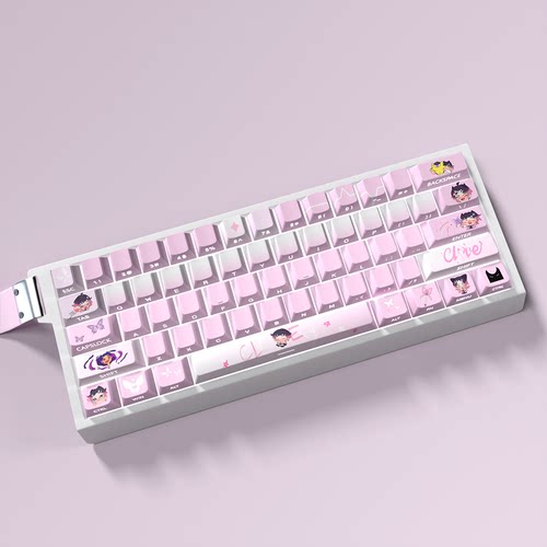 暮蝶主题键帽适配60/64/68磁轴键盘热升华原厂侧刻透光ez63Ace60