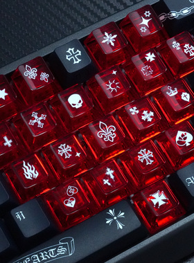 克罗心爱心键帽透光PC原厂无刻客制化DIY素材适配机械键盘磁轴