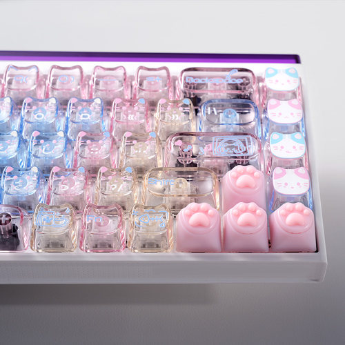 小懒猫主题键帽MAO+MOA透光PC适配磁轴客制化机械键盘made68Ace60