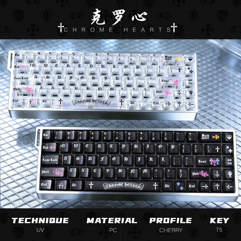 克罗心雾透键帽原厂PC透明适配磁轴客制化机械键盘Ace60逐日ev63