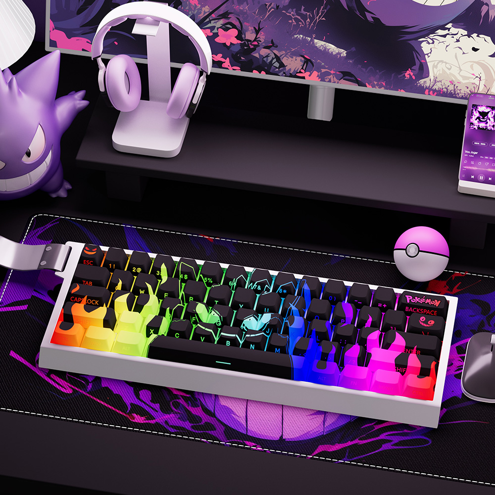 宝可梦主题键帽侧刻透光原厂PBT适配磁轴机械键盘客制化Ace60/68