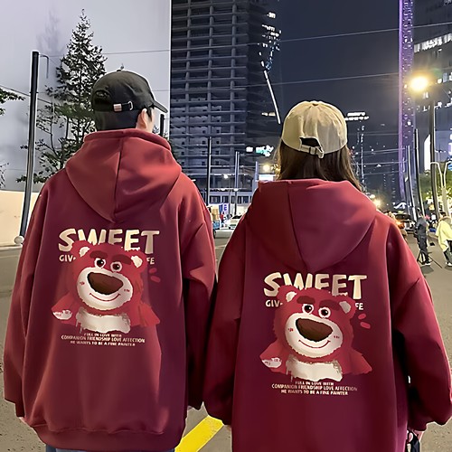 加绒加厚连帽卫衣男女秋冬情侣