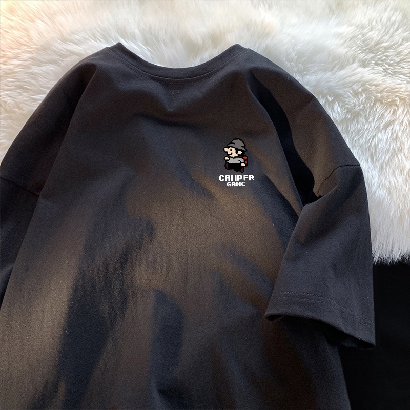 大牌出口外贸专柜尾货撤回~港风潮牌纯棉短袖t恤男女百搭宽松上衣