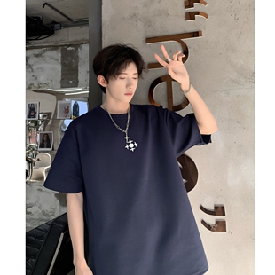 t恤男女夏中心点半袖 宽松上衣 出口外贸潮牌痞帅纯棉短袖 海外订单