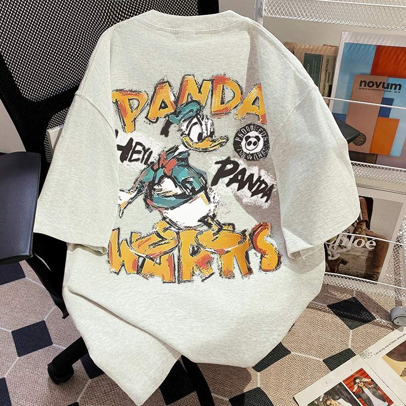 海外订单外贸出口原单~港风百搭大码纯棉短袖t恤男女夏季卡通上衣,男装,时尚防晒服,淘宝优惠券,粉丝福利购,淘宝优惠卷