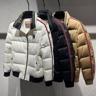 欧货高端冬季男士老虎刺绣羽绒服