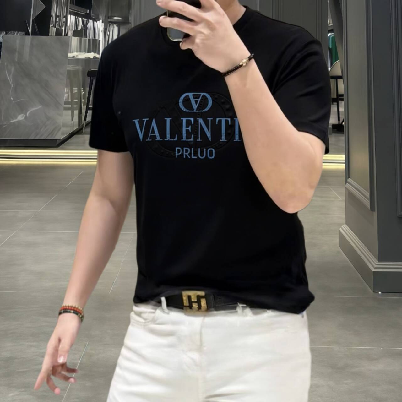 欧货高端夏季男士短袖t恤修身凉T