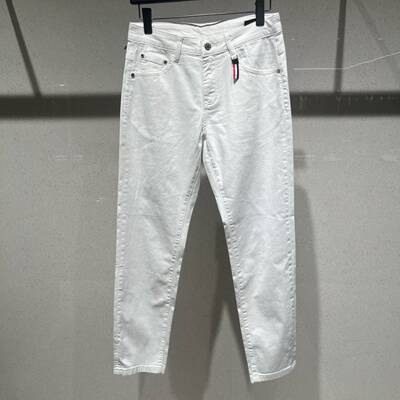 欧货高端夏季男士白色九分牛仔裤