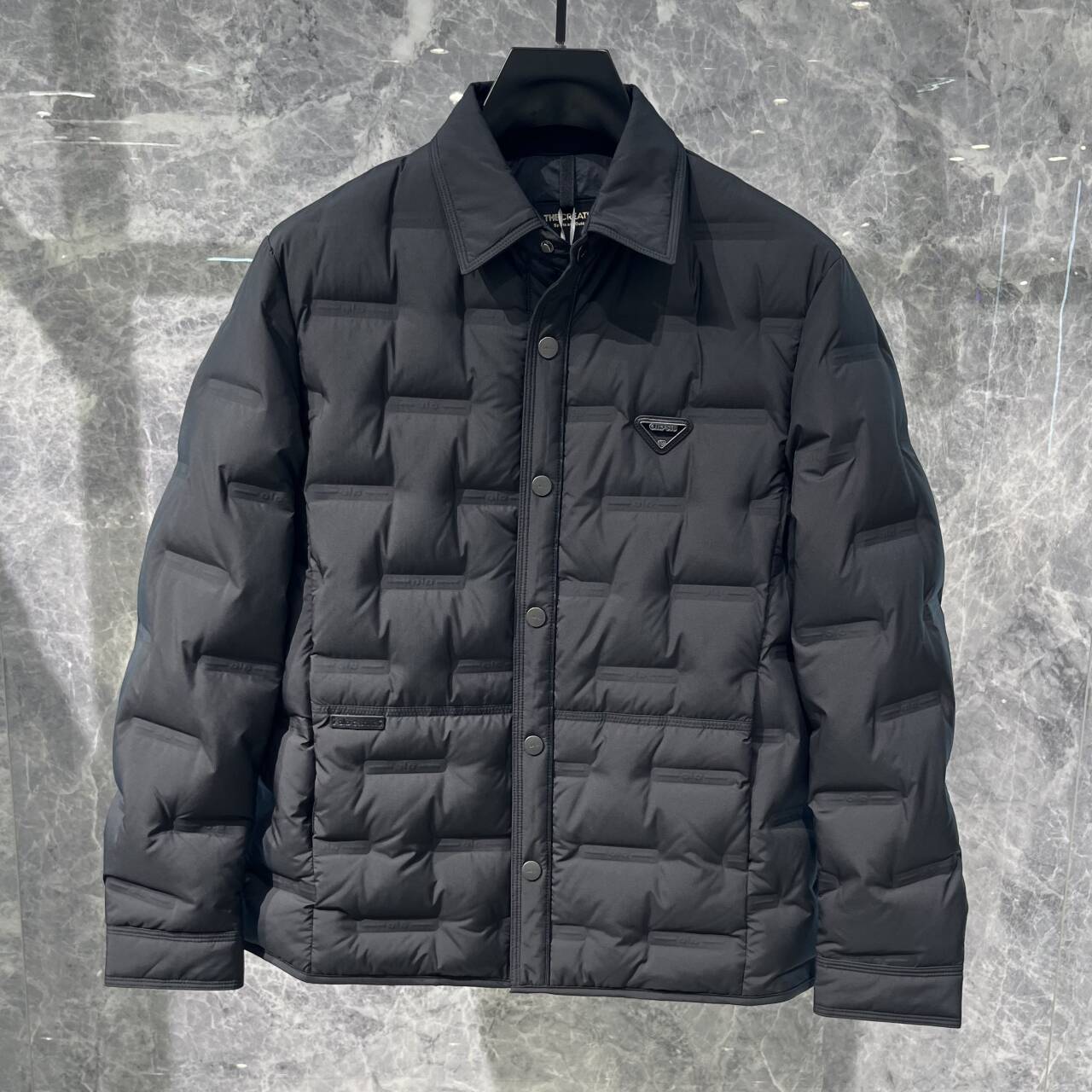 欧货高端秋冬季男士羽绒衬衫修身