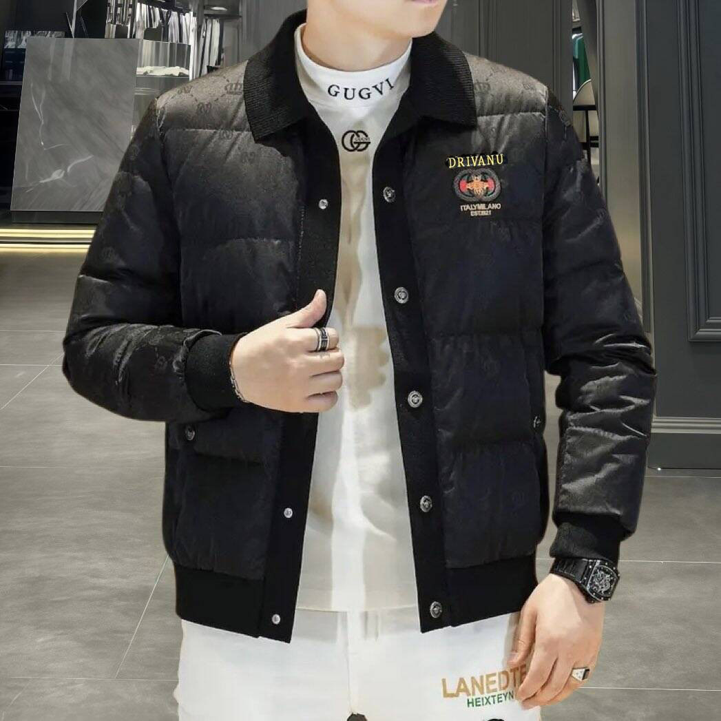 欧货高端冬季男士羽绒服90白鸭绒