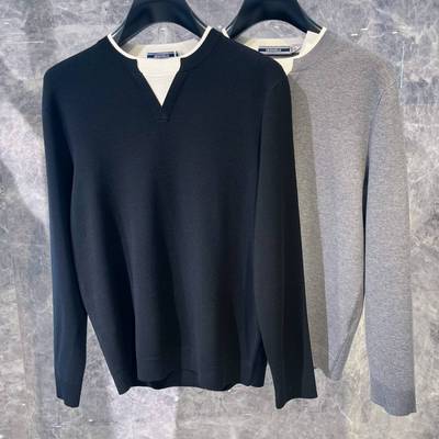 欧货高端秋冬季男士长袖毛衣修身