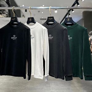 欧货高端秋冬季男士长袖t恤潮牌修身德绒打底衫休闲百搭保暖上衣T