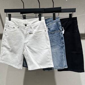 欧货高端夏季男士牛仔短裤修身