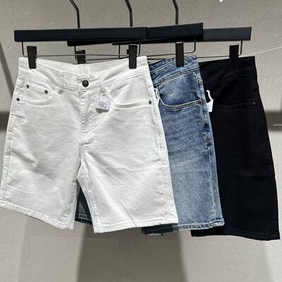 欧货高端夏季男士牛仔短裤修身
