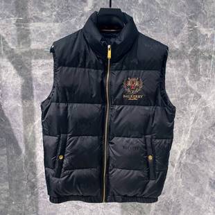 欧洲站秋冬季男士老虎刺绣羽绒马甲90白鸭绒潮流时尚个性无袖背心