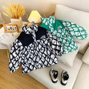 2023新款儿童羽绒服男童女童中大童洋气加厚拼色立领冬装时尚外套