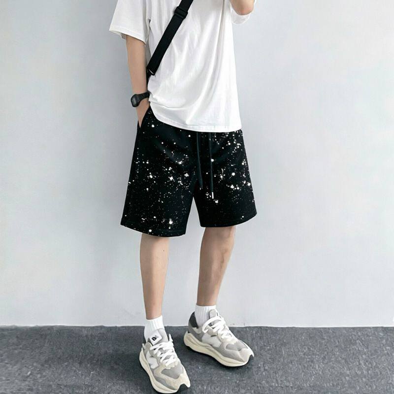 潮流满天星短裤男夏季五分裤休闲直筒裤衩2026年潮美式街头chic