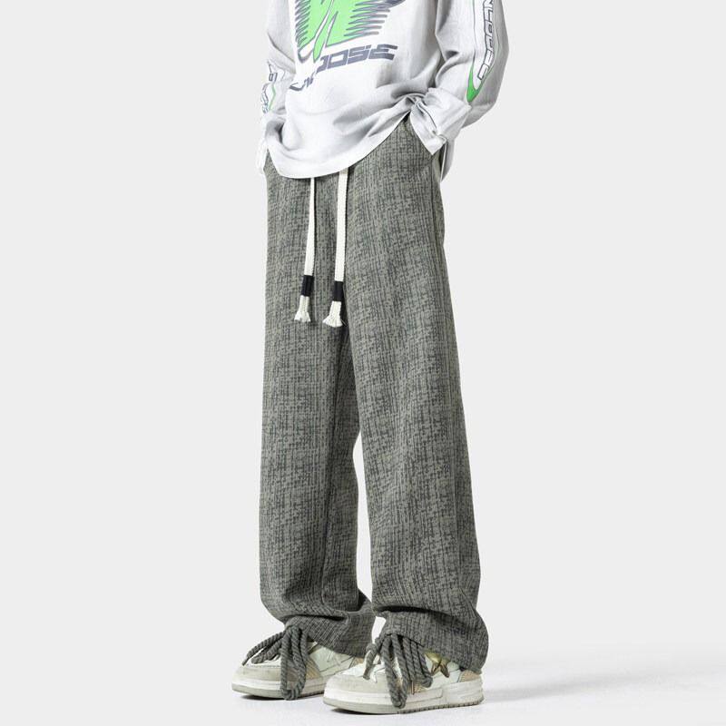 日系灯芯绒斑点裤子男秋季新款美式复古慵懒风垂感休闲宽松直筒裤