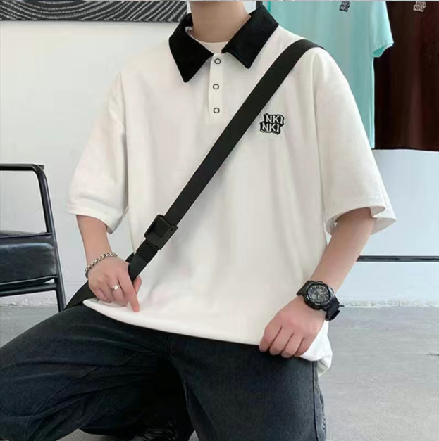 夏季男士短袖t恤纯棉保罗高端刺绣翻领Polo衫外贸重磅半袖上衣男