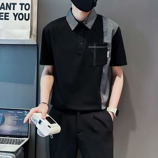 小众设计感青年T恤潮 2025夏季 流行翻领短袖 polo衫 男休闲百搭男士