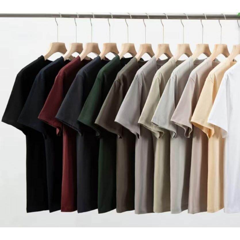 纯棉新疆长绒棉重磅短袖圆领简约休闲T恤打底衫纯色潮流男女款潮