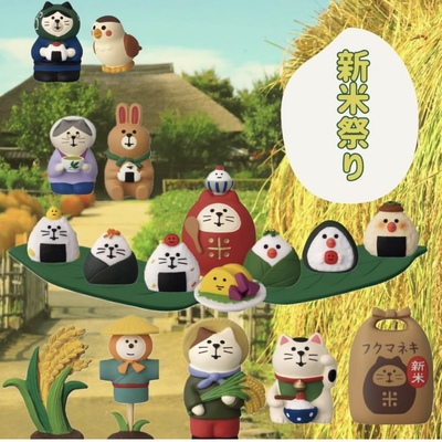 日本DECOLE树脂摆件丰收新米