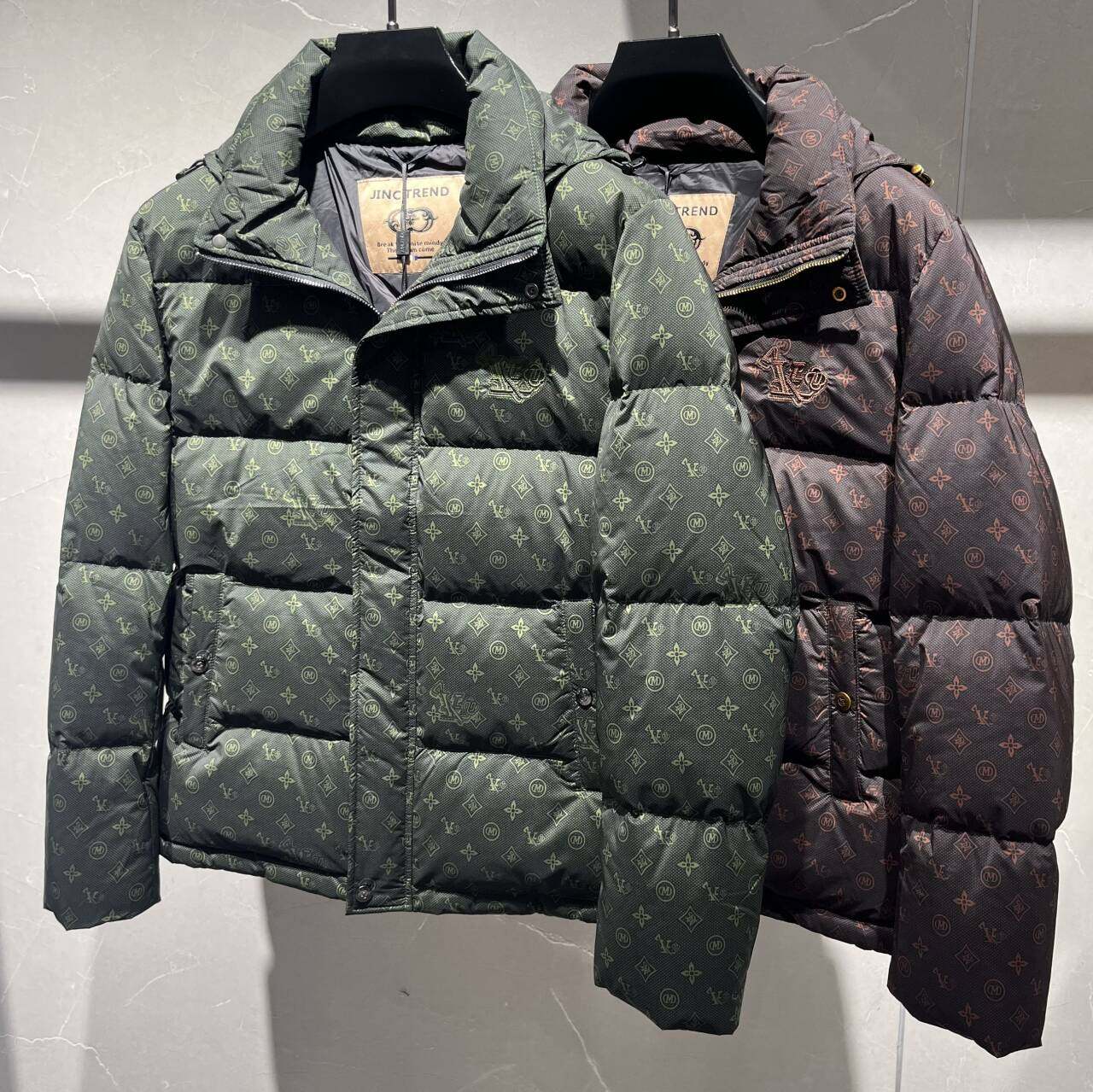 欧洲站新款冬季男士连帽羽绒服潮流时尚个性轻奢百搭90白鸭绒外套