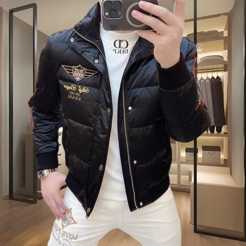 欧货冬季男士立领90白鸭羽绒服