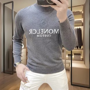 男士 字母提花百搭羊毛线衫 长袖 个性 针织毛衣潮流时尚 欧货高端冬季
