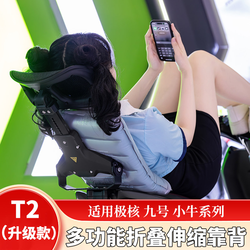 听风时光T2九号极核小牛电动车伸缩折叠护腰后座靠背神器支架通用