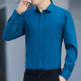 纯色衬衫男长袖修身抗皱商务正装衬衣工装珠宝店销售工作服，男装衬衫，星座222