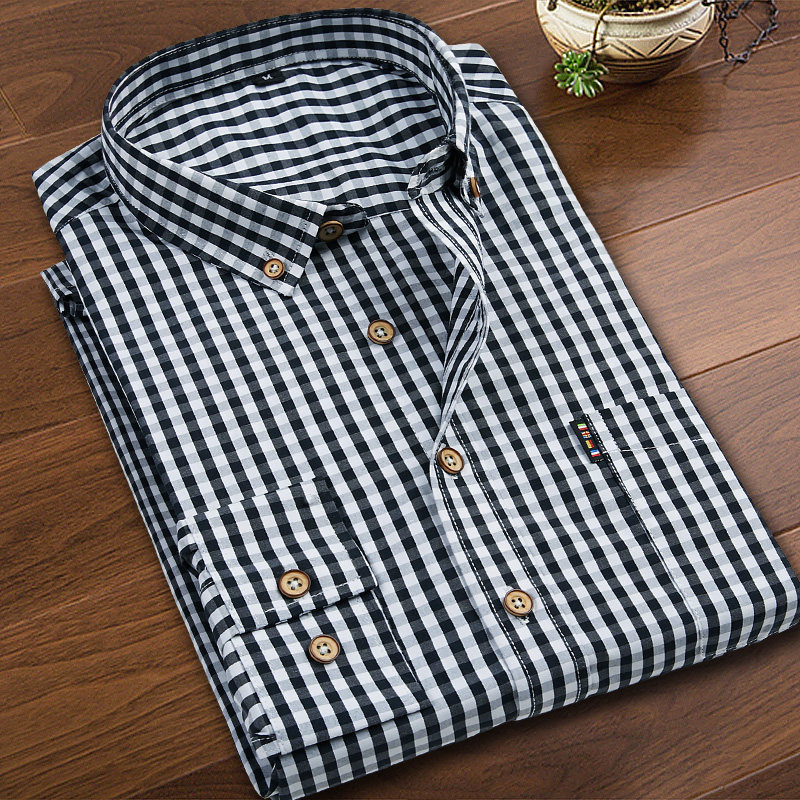 日系格子衬衫男士长袖休闲潮流学生外套宽松大码衬衣男，男装衬衫，星座222