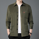 光影墙灯芯绒长袖衬衫男秋季新款衬衣外套休闲上衣服222-3-CS6020，男装衬衫，星座222